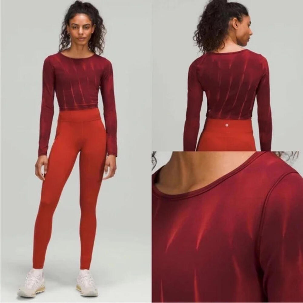 Lululemon Wunder Train Cropped Long Sleeve Shirt‎ Size 6 W3EFMS